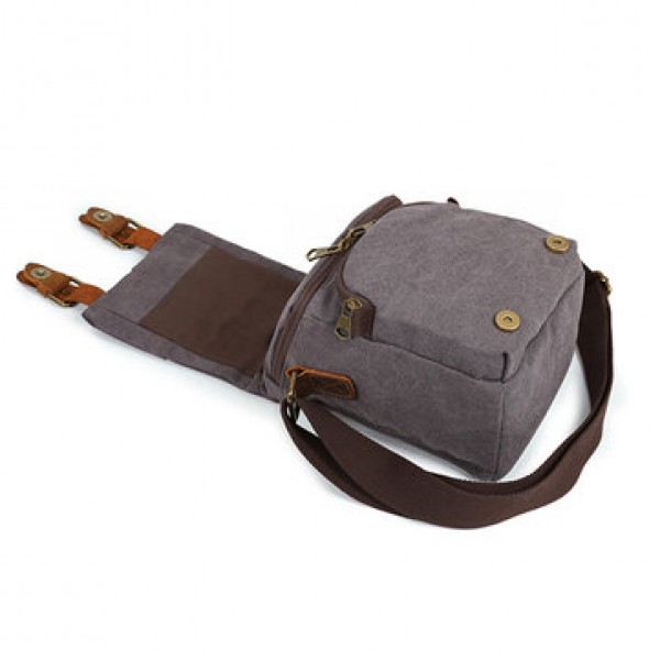 Canvas With Leather Water Resistant Casual Travel Camera Bag Crossboby Bag For Men