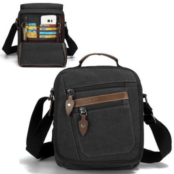 Ekphero Men Retro Genuine Leather 6 Inch Phone Bag Waist Bag Shoulder Crossbody Bag