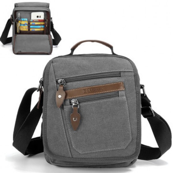 Ekphero Men Retro Genuine Leather 6 Inch Phone Bag Waist Bag Shoulder Crossbody Bag