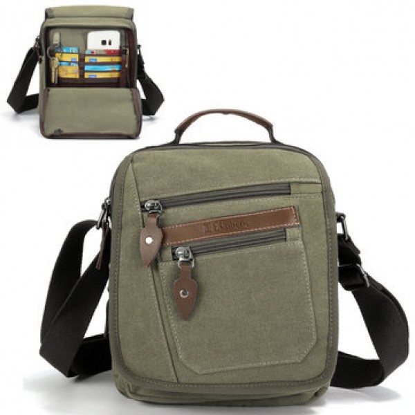 Ekphero Men Retro Genuine Leather 6 Inch Phone Bag Waist Bag Shoulder Crossbody Bag