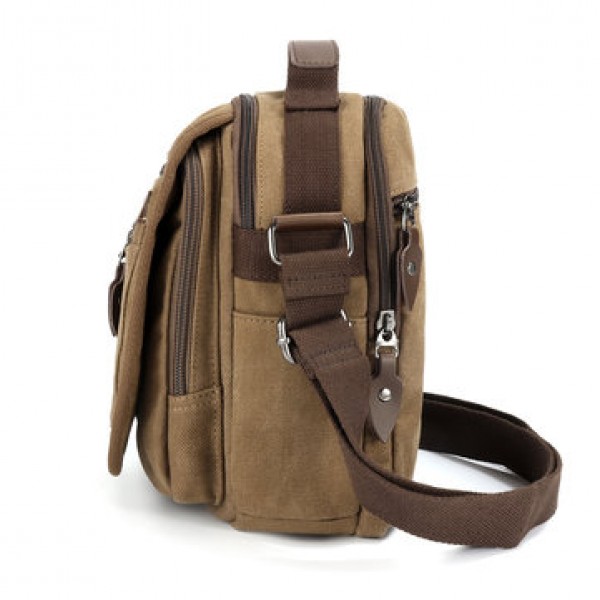 Ekphero Men Retro Genuine Leather 6 Inch Phone Bag Waist Bag Shoulder Crossbody Bag