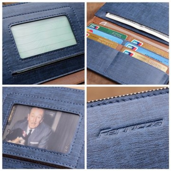 Men Multifunctional Big Cpapcity Business Zipper Portable Wallet