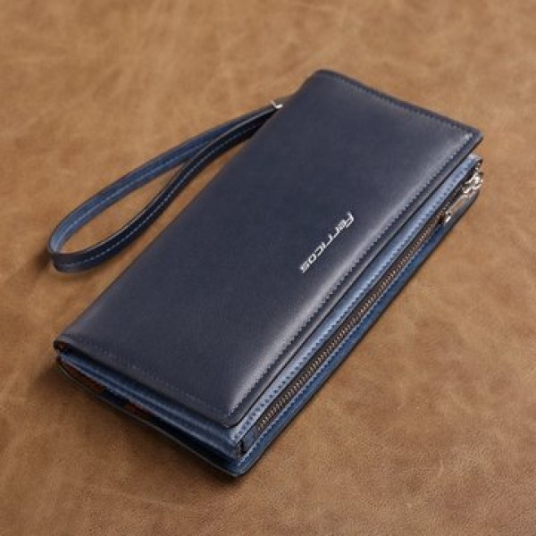 Men Multifunctional Big Cpapcity Business Zipper Portable Wallet