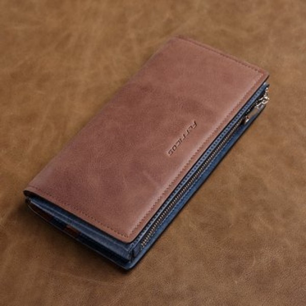 Men Multifunctional Big Cpapcity Business Zipper Portable Wallet