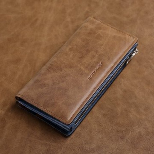 Men Multifunctional Big Cpapcity Business Zipper Portable Wallet