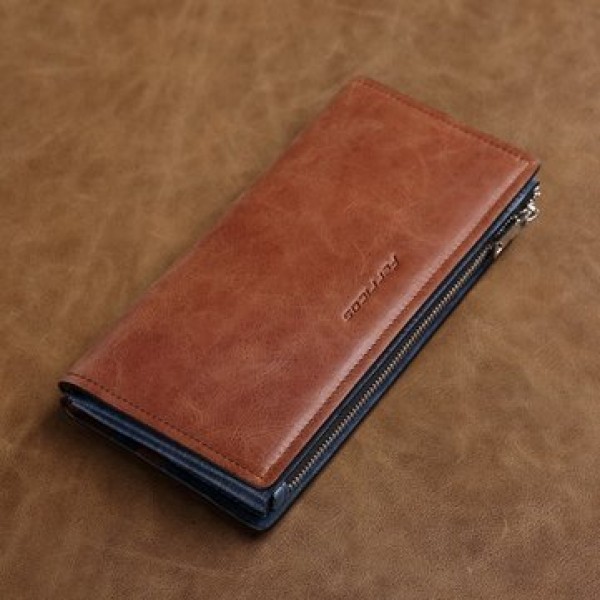 Men Multifunctional Big Cpapcity Business Zipper Portable Wallet
