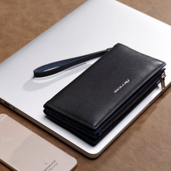 Men Multifunctional Big Cpapcity Business Zipper Portable Wallet
