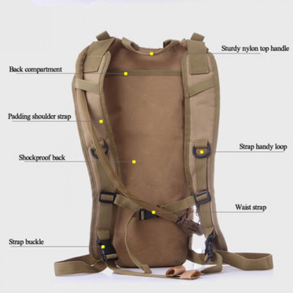 Men Nylon C amelbak Backpack Tactical Hydration Pack with 3L Bladder for Hiking, Biking, Climbing