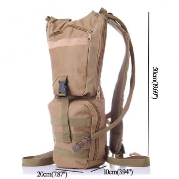 Men Nylon C amelbak Backpack Tactical Hydration Pack with 3L Bladder for Hiking, Biking, Climbing