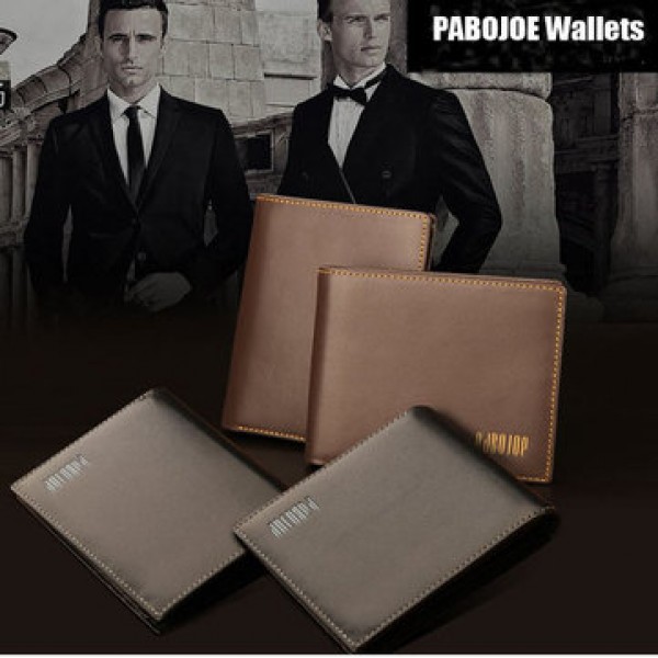 PABOJOE Genuine Cow Leather Wallet Multifunctional Vintage Short Purse