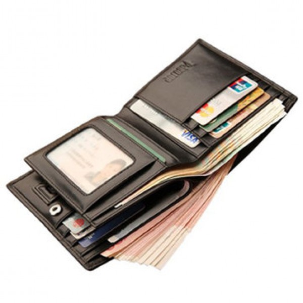 PABOJOE Genuine Cow Leather Wallet Multifunctional Vintage Short Purse