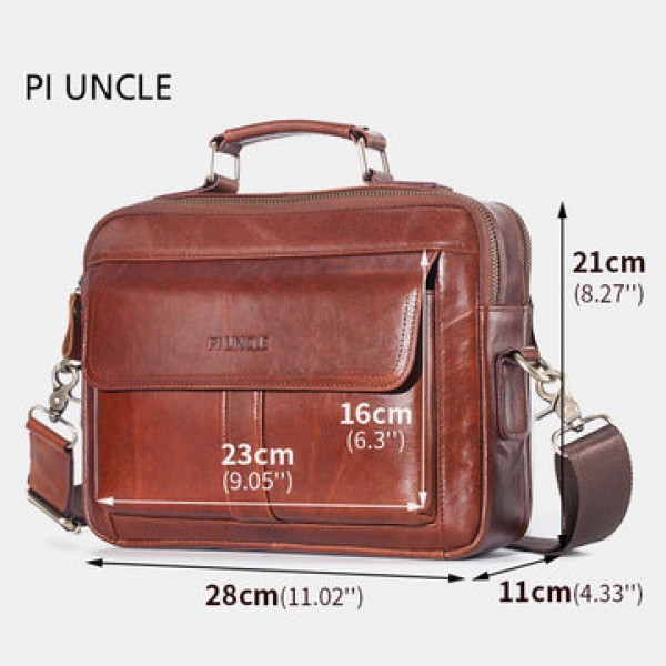 Men Genuine Leather Business Bag Handbag Shoulder Bag Crossbody Bag