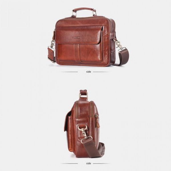 Men Genuine Leather Business Bag Handbag Shoulder Bag Crossbody Bag