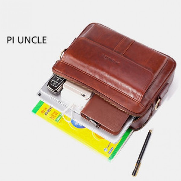 Men Genuine Leather Business Bag Handbag Shoulder Bag Crossbody Bag