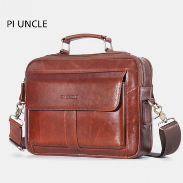 Men Genuine Leather Business Bag Handbag Shoulder ...