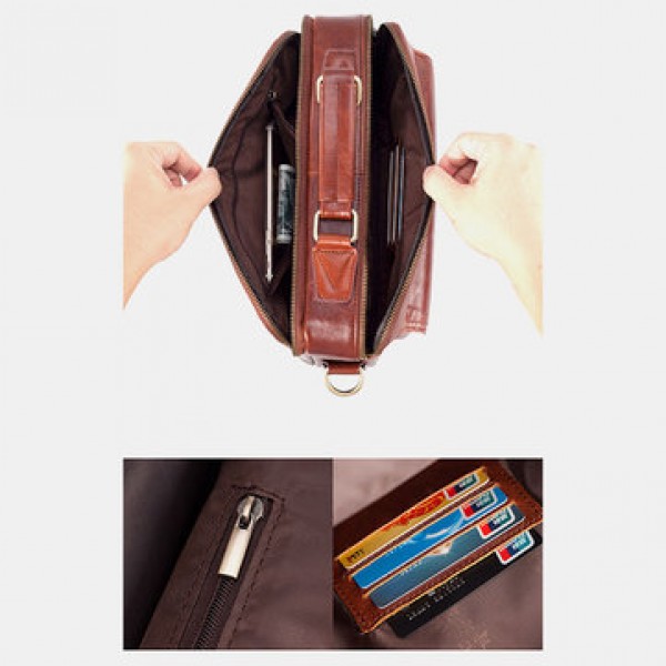 Men Genuine Leather Business Bag Handbag Shoulder Bag Crossbody Bag