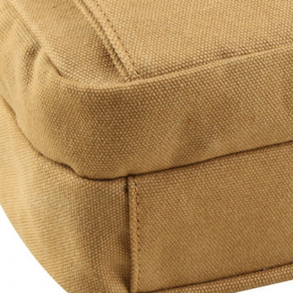 Men Canvas Vintage Leisure Crossbody Bag Solid Horizontal Shoulder Bag Weekend Bag