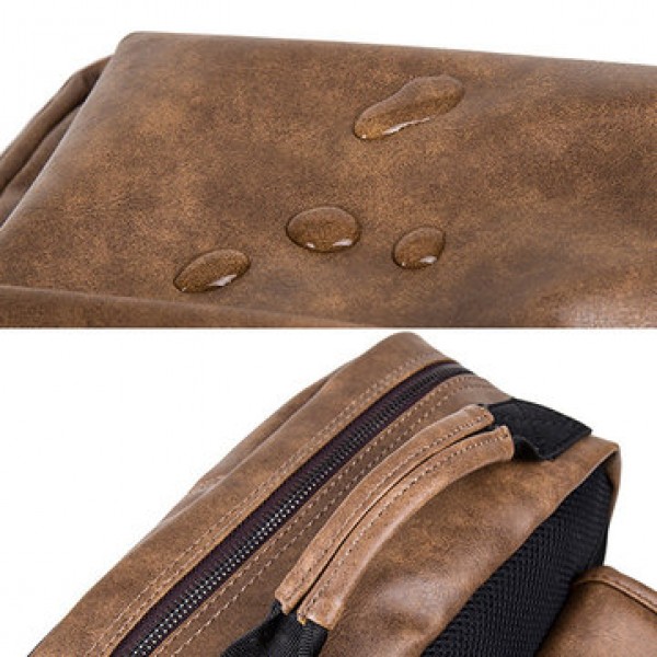 Faux Leather Laptop Bag Backpack Shoulder Bag For Men