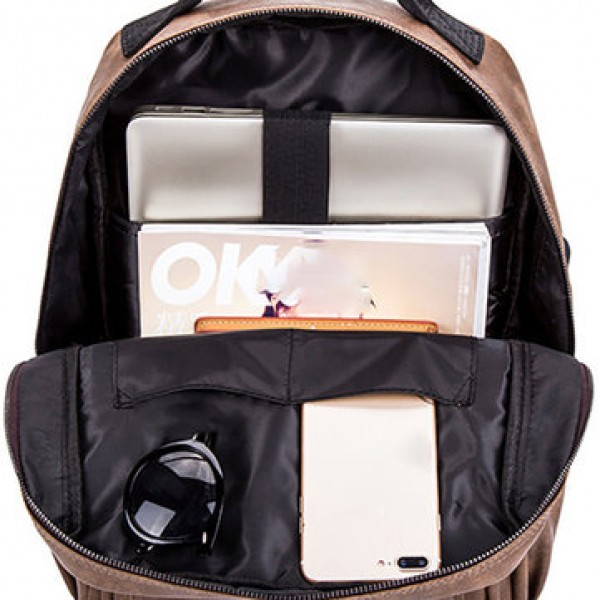 Faux Leather Laptop Bag Backpack Shoulder Bag For Men