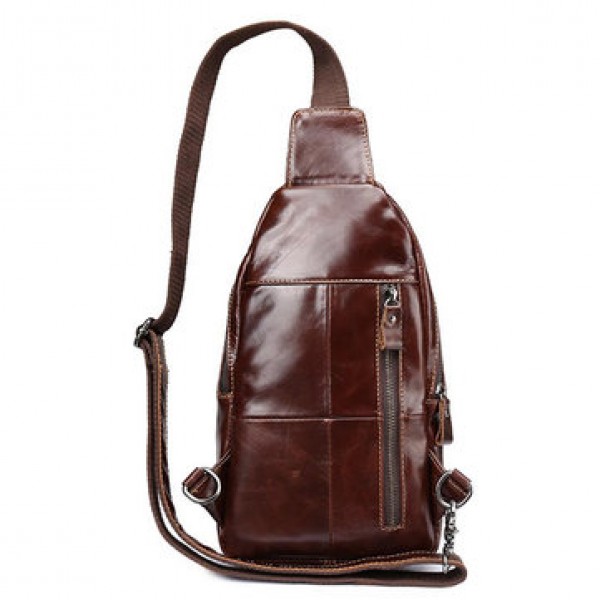 Genuine Leather Alligator Vintage Crossbody Bag Chest Bag For Men
