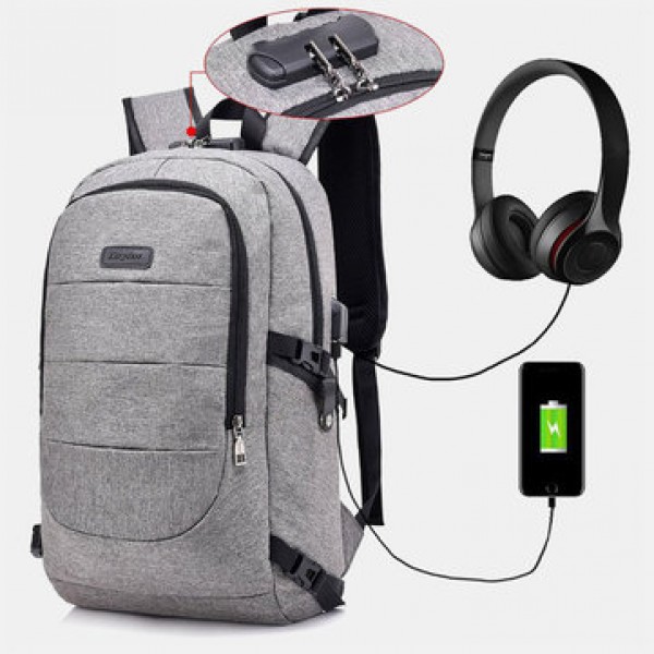 Men Women Large Capacity Fashion Anti-Theft USB Backpack Outdoor Travel Bag