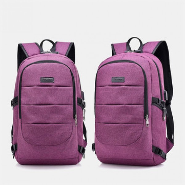 Men Women Large Capacity Fashion Anti-Theft USB Backpack Outdoor Travel Bag