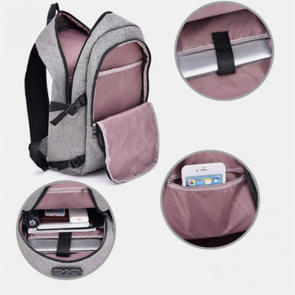 Men Women Large Capacity Fashion Anti-Theft USB Backpack Outdoor Travel Bag