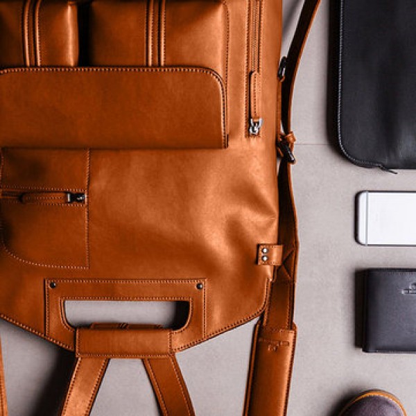Ekphero Men Handbag Casual Multifunction Backpack Solid Crossbody Bag