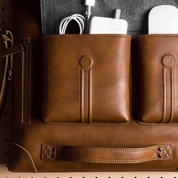 Ekphero Men Handbag Casual Multifunction Backpack Solid Crossbody Bag