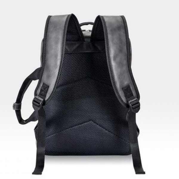 Men Large Capacity PU Leather Casual Multifunction Fashion Laptop Backpack Outdoor Travel Bag