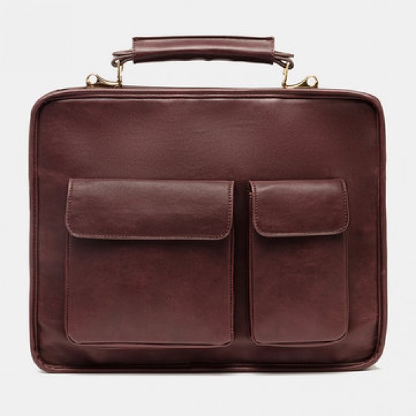 Ekphero Men Faux Leather Business Bag Messenger Bag Handbag Office Work