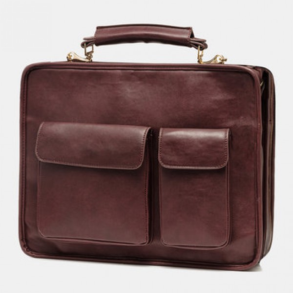 Ekphero Men Faux Leather Business Bag Messenger Bag Handbag Office Work